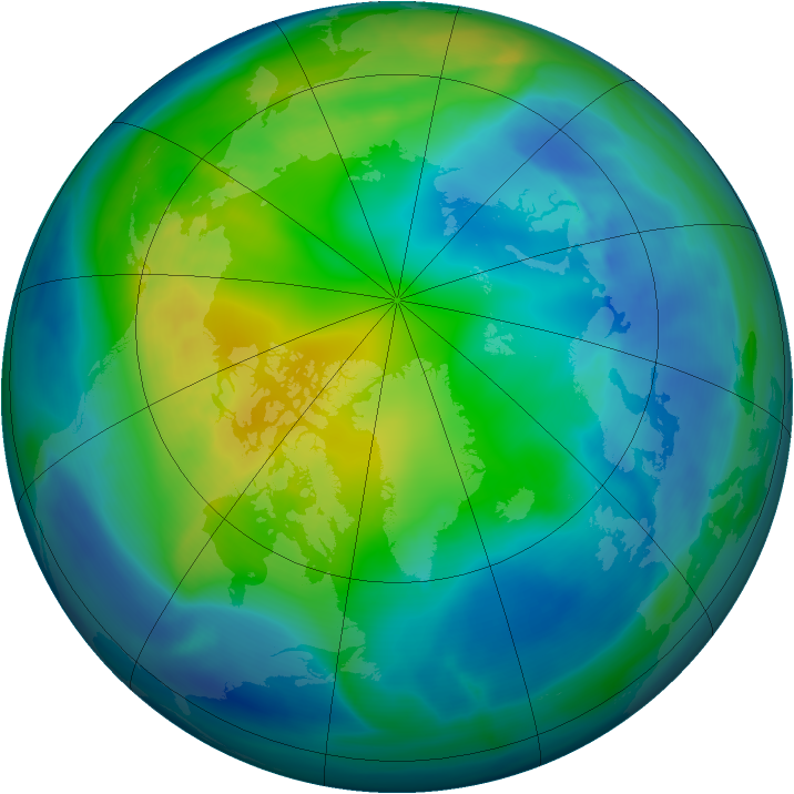 Arctic ozone map for 04 November 2004
